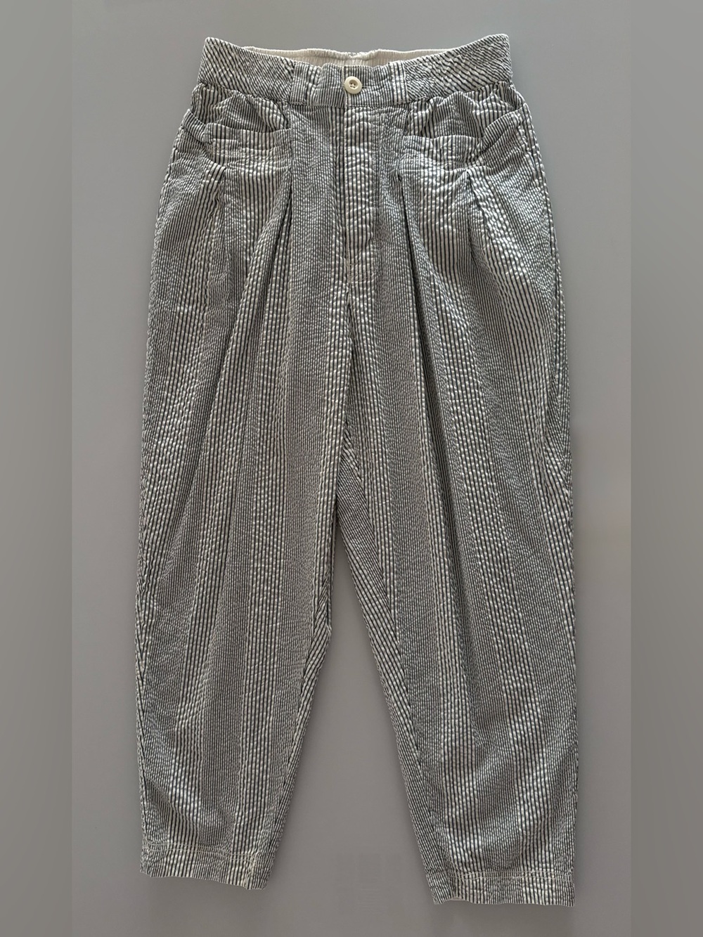 Free People Boho Seersucker Striped Pants - Women's Size M - 100% Cotton - EUC